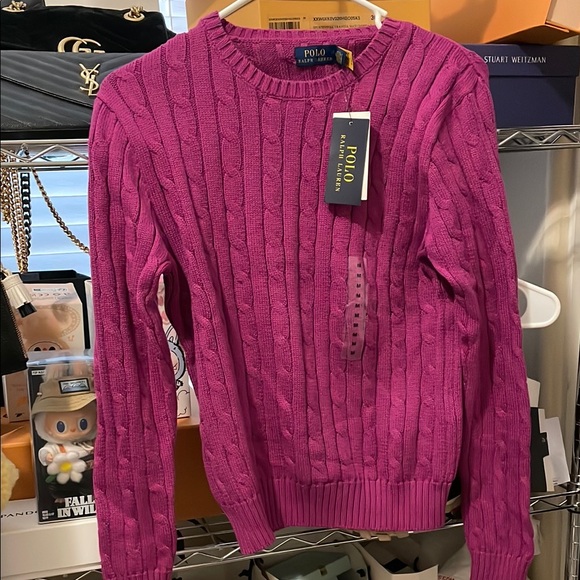 Polo Ralph Lauren Sweaters - Polo by Ralph Lauren Women's Cable Knit Crewneck Sweater — Magenta
